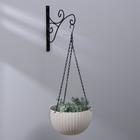 Кронштейн для кашпо, кованый, 28 см, металл, чёрный - Фото 1