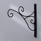 Кронштейн для кашпо, кованый, 28 см, металл, чёрный - Фото 2