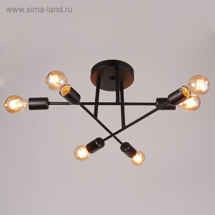 Люстра «10008/6», 6×40 Вт Е27, черный, 65×65×22 см