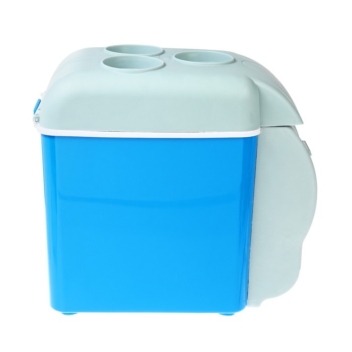 Автохолодильник 7.5 л, 12 В, с функцией подогрева, серо-голубой - фото 1884680478