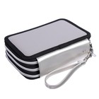 Пенал 3 секции 145*200 мм, экокожа, deVENTE Yume, ручка-петля на карабине, серебристый - Фото 4