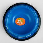 Миска с косточками, железная с нескользящим основанием, 150 мл, синяя - Фото 2