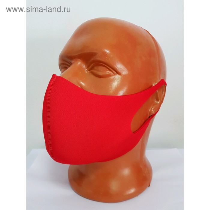 Маска для лица защитная многоразовая, неопрен, цвет красный - Фото 1