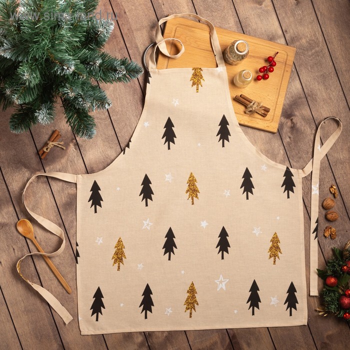 Фартук «Доляна» Christmas mood, 60×65 см, 100% хлопок, рогожка 164 г/м² - Фото 1
