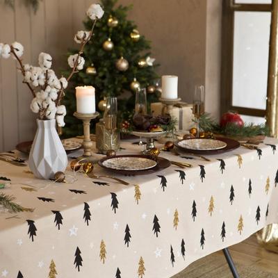 Скатерть новогодняя "Доляна" Christmas mood 146х220+/- 3см, 100%хл, рогожка 164 г/м2