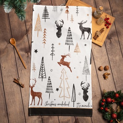 Полотенце «Доляна» X-Mas 40×70 см, 100%хл, рогожка 164 г/м²