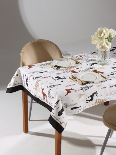 Скатерть новогодняя «Доляна» X-Mas 146×110± 3 см, 100% хлопок, рогожка 164 г/м²