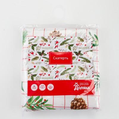 Скатерть новогодняя «Доляна» New Year 146×220 см, 100% хлопок, рогожка 164 г/м²