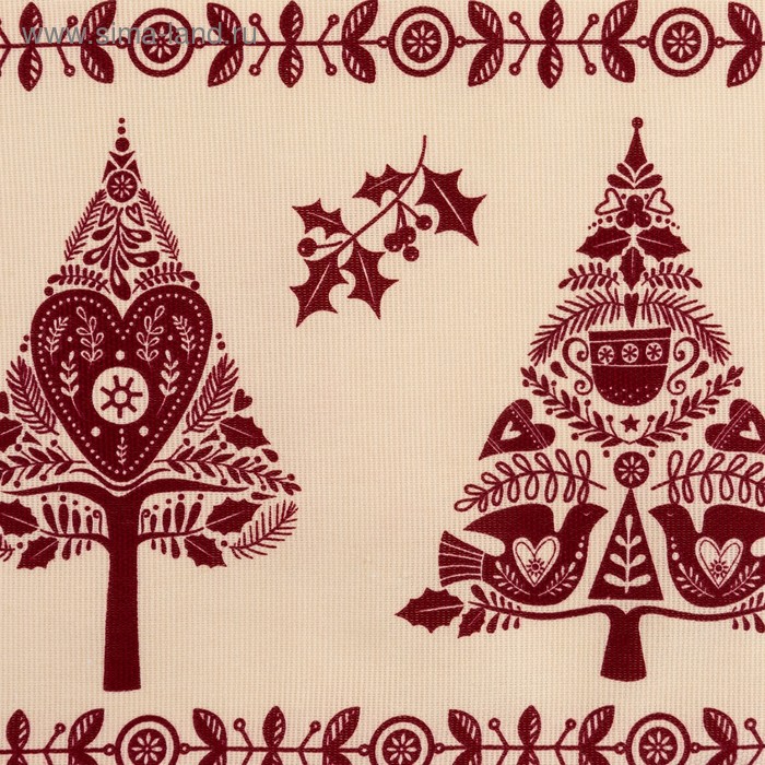 Скатерть новогодняя Доляна Merry Christmas 146х110+/- 3см, 100%хл, рогожка 164 г/м2
