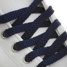 Шнурки для обуви, плоские, 10 мм, 90 см, цвет тёмно-синий - фото 8995492