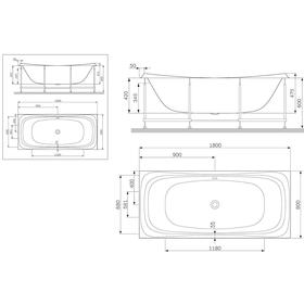 

Экран для ванны фронтальный AM.PM Sensation W30A-180-080W-P, 180 х 80 см, белая