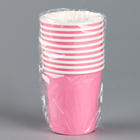 Стакан одноразовый бумажный, однотонный, цвет розовый, 205 мл - Фото 3
