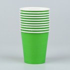 Стакан одноразовый бумажный, однотонный, цвет салатовый, 205 мл - Фото 2