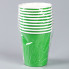 Стакан одноразовый бумажный, однотонный, цвет салатовый, 205 мл - Фото 3