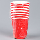 Стакан одноразовый бумажный, однотонный, цвет красный, 205 мл - Фото 3