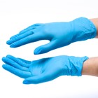 Перчатки Benovy медицинские нитриловые, текстурированные на пальцах, голубые, размер S, 50 пар - Фото 2