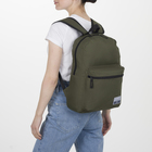 Рюкзак молодёжный, отдел на молнии, наружный карман, цвет тёмно-зелёный - Фото 2