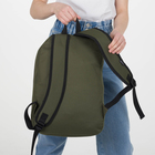 Рюкзак молодёжный, отдел на молнии, наружный карман, цвет тёмно-зелёный - Фото 5