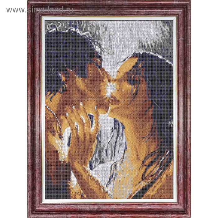 Канва с нанесённым рисунком для вышивки крестиком «Влюблённые», размер 31x42 см - Фото 1