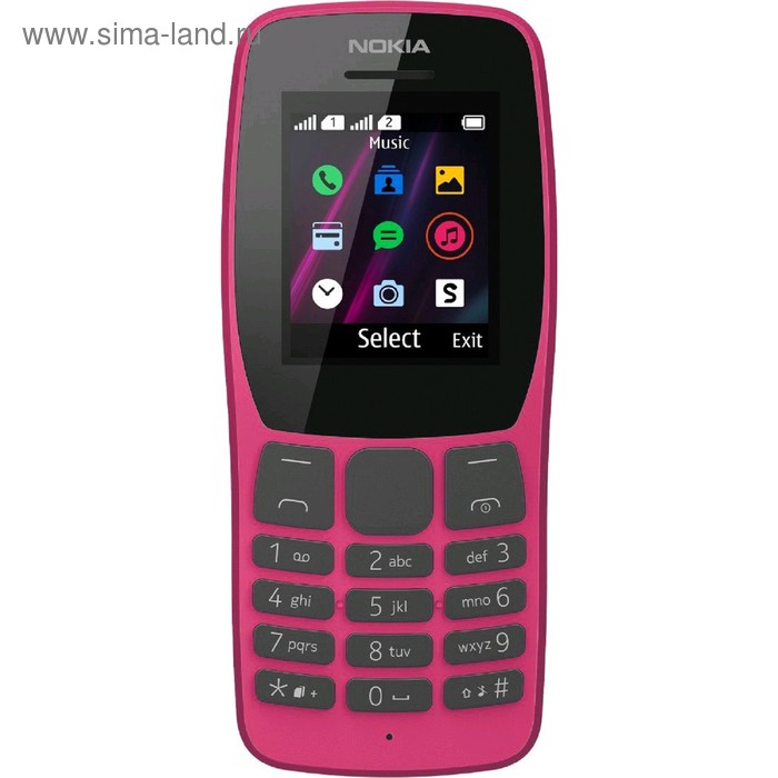 Сотовый телефон NOKIA 110 DS TA-1192 1,77", microSD, 0,3Мп, 2 sim, розовый - Фото 1
