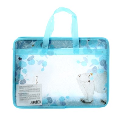 Папка с ручками А4, 340 х 250 х 75 мм, пластиковая, ручки-тесьма, BrunoVisconti "Белая Медведица", МИКС