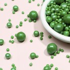Новогодняя посыпка кондитерская с мягким центром «Жемчуг», зеленая, 50 г - Фото 2