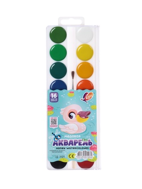 Акварель «Луч. ZOO», 16 цветов, с кистью 4902486