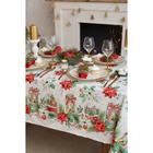 Скатерть новогодняя «Этель» Christmas red flowers 149×220 см с ГМВО, 100% хлопок, саржа 190 г/м² - Фото 2