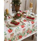 Скатерть новогодняя «Этель» Christmas red flowers 149×220 см с ГМВО, 100% хлопок, саржа 190 г/м² - Фото 3