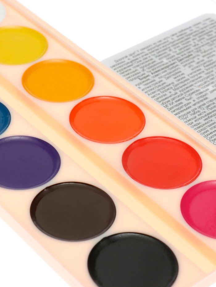 Акварель «Луч. Школа творчества», 12 цветов, без кисти