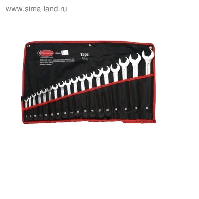 Набор ключей ROCKFORCE RF-5181RD, комбинированных, с профилем "быстрый ключ", 18 предметов - Фото 1