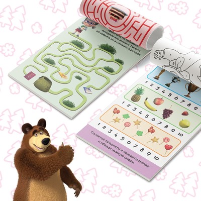 Блокнот IQ, набор 6 шт. по 20 стр., Маша и Медведь