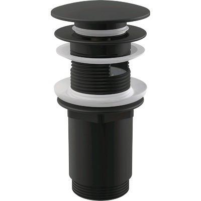 Донный клапан для раковины Alcaplast A392BLACK, CLICK/CLACK 5/4", с переливом