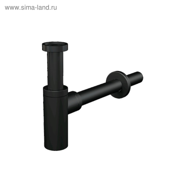 Сифон для раковины Alcaplast A400BLACK DESIGN, DN=32 мм, круглый, чёрный матовый - Фото 1