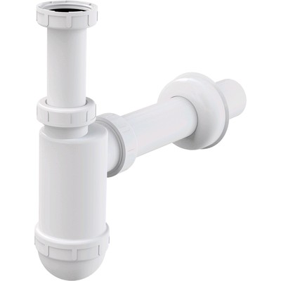 Сифон для раковины Alcaplast A43, DN=40 мм, c накидной гайкой 5/4", белый