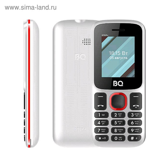Сотовый телефон BQ M-1848 Step+ 1,77", 32Мб, microSD, 2 sim, бело-красный - Фото 1