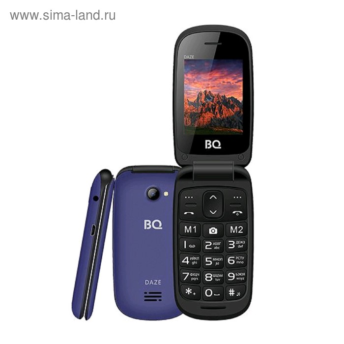 Сотовый телефон BQ M-2437 Daze 2,4", 32Мб, microSD, 2 sim, синий - Фото 1