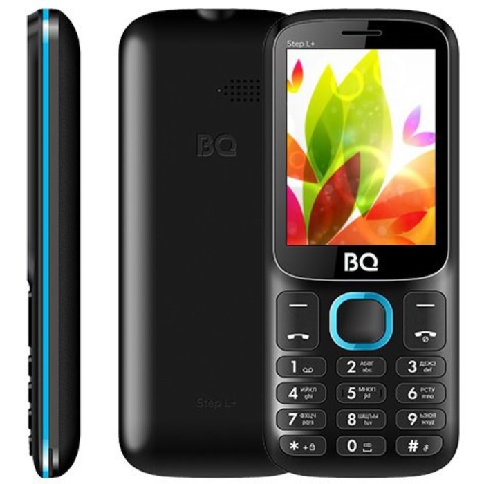 Сотовый телефон BQ M-2440 Step L+, 2.4", 2 sim, 32Мб, microSD, 800 мАч, чёрн/голубой - фото 51618149