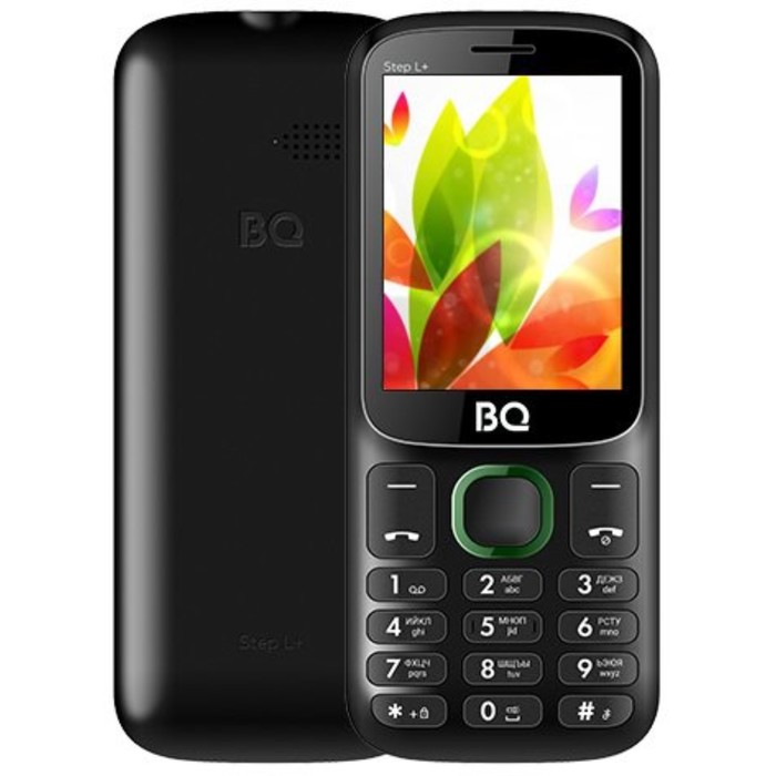 Сотовый телефон BQ M-2440 Step L+ 2,4", 32Мб, microSD, 2 sim, чёрно-зелёный - Фото 1