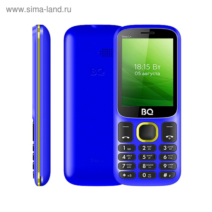 Сотовый телефон BQ M-2440 Step L+ 2,4", 32Мб, microSD, 2 sim, сине-жёлтый - Фото 1