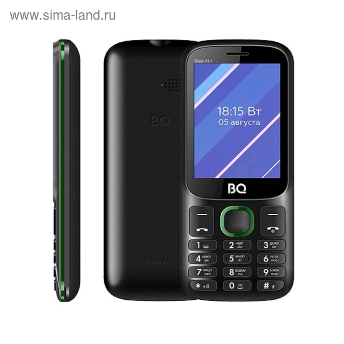 Сотовый телефон BQ M-2820 Step XL+ 2,8", 32Мб, microSD, 2 sim, чёрно-зелёный - Фото 1