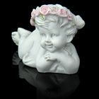 Сувенир полистоун "Ангелок в розовом веночке-лёжа" 5х9х4 см - Фото 2