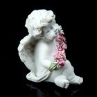 Сувенир полистоун "Ангелок с розовым веночком" 5х4х3,2 см - Фото 2