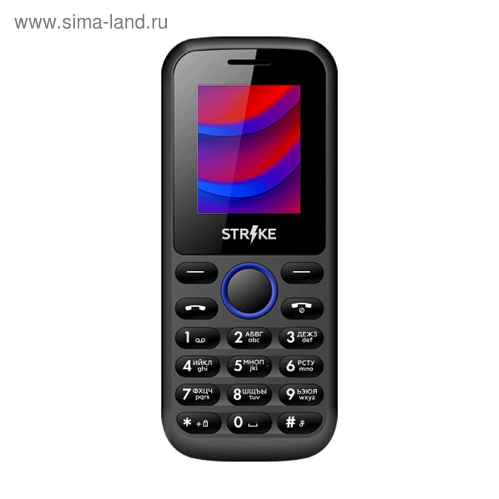 Сотовый телефон STRIKE A10 1,77", 32Мб, microSD, 2 sim, чёрно-синий - Фото 1