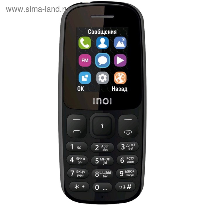 Сотовый телефон INOI 101 1,8", microSD, 2 sim, чёрный - Фото 1