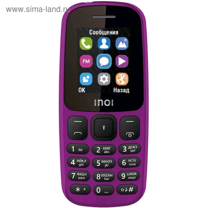 Сотовый телефон INOI 101 1,8", microSD, 2 sim, фиолетовый - Фото 1