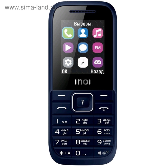 Сотовый телефон INOI 105 2019 1,77", microSD, 0,3МП, 2 sim, синий - Фото 1