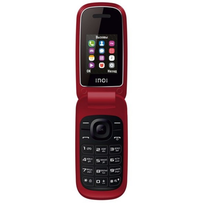 Сотовый телефон INOI 108R 1,8", microSD, 0,3МП, 2 sim, красный - Фото 1