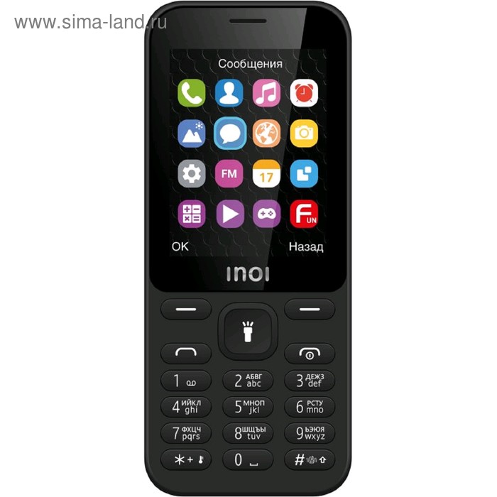 Сотовый телефон INOI 241 2,4", microSD, 0,3МП, 2 sim, чёрный - Фото 1