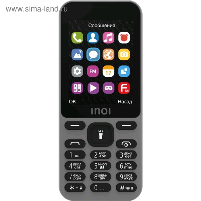 Сотовый телефон INOI 241 2,4", microSD, 0,3МП, 2 sim, серый - Фото 1